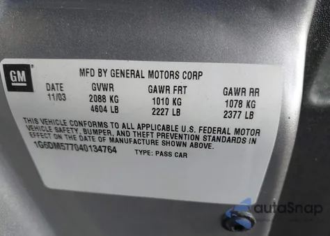 2004 Cadillac Cts Standard z USA, uszkodzony, nr VIN 1G6DM577040134764